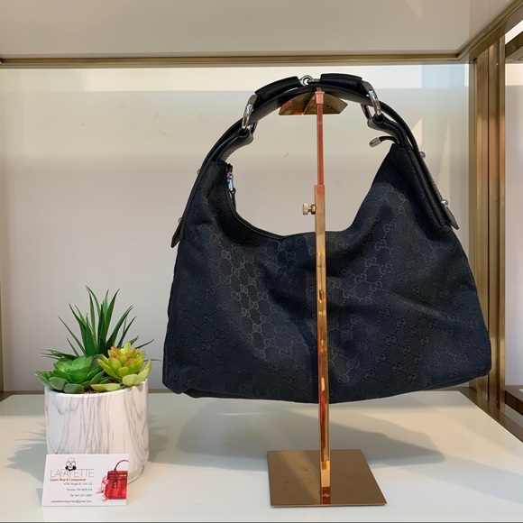 Gucci Black Horsebit Hobo - Supreme GG Canvas - Picture 3 of 5